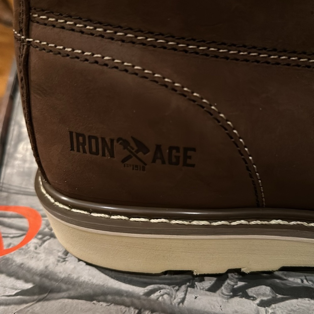 IRON AGE men’s REINFORCER MEN'S BROWN 6" WEDGE WORK BOOT IA5061 - Picture 8 of 15